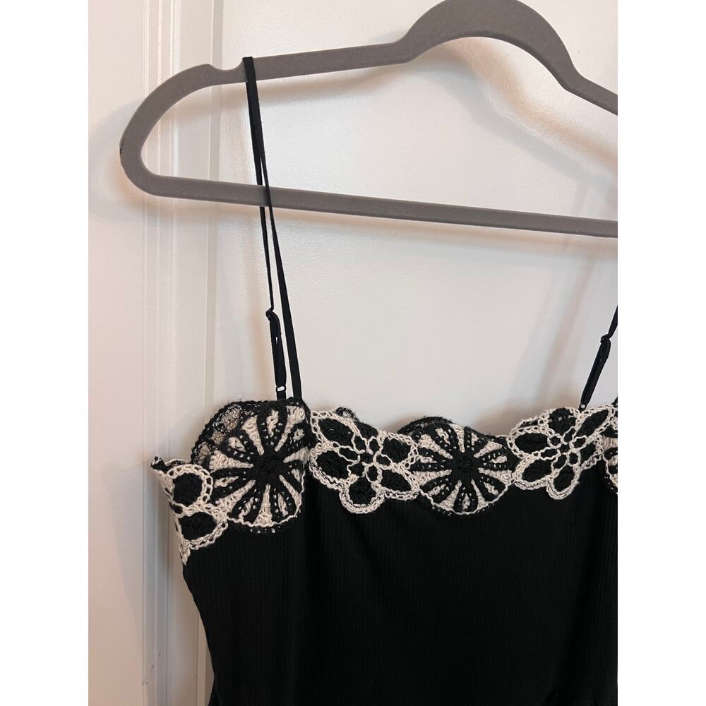 J. Crew Crochet Mixy Dress L Black Whimsigoth Boho Romantic Coquette Resortwear - Picture 10 of 11
